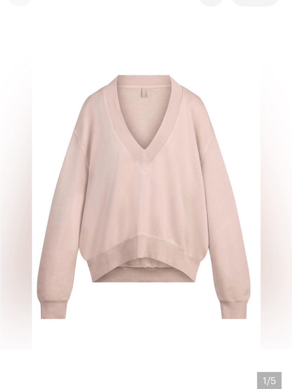 SKIMS V-Neck Oversized Sweatshirt in light Fawn NWT, Sz XS fits up to Medium